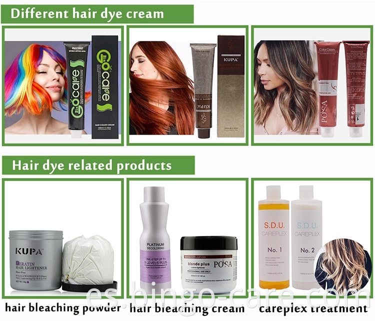 Color de tinte para el cabello natural Crema de color permanente sin amoníaco con colores populares 2020